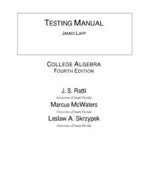 College Algebra, 4th Edition Test Bank