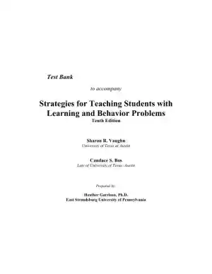 Test Bank for Strategies for Teaching Students with Learning and Behavior Problems, 10th Edition