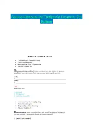 Solution Manual for Treffpunkt Deutsch, 7th Edition