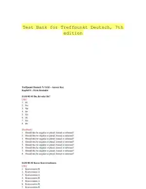 Test Bank for Treffpunkt Deutsch, 7th edition