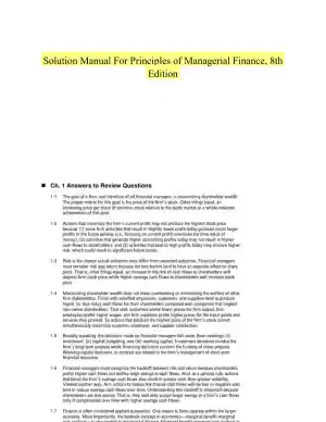 Solution Manual For Principles of Managerial Finance, 8th Edition