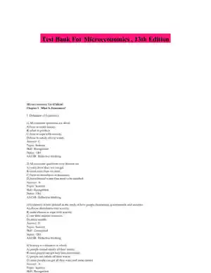 Test Bank For Microeconomics , 13th Edition