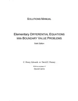 Solution Manual for Elementary Differential Equations with Boundary Value Problems (Classic Version), 6th Edition