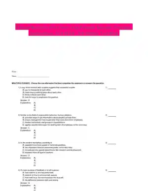 Human Relations For Career And Personal Success: Concepts, Applications, And Skills , 9th Edition Test Bank