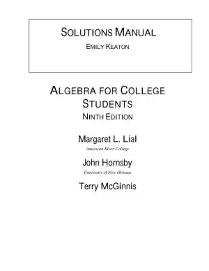 Solution Manual for Algebra for College Students, 9th Edition