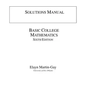 Solution Manual for Basic College Mathematics, 6th Edition
