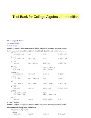 Test Bank for College Algebra , 11th edition