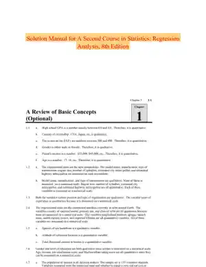 Solution Manual for A Second Course in Statistics: Regression Analysis, 8th Edition
