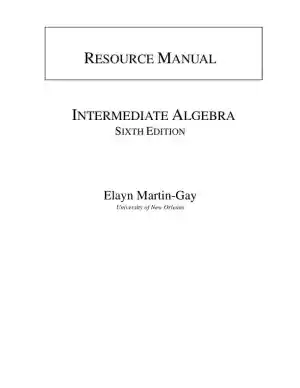 Solution Manual for Intermediate Algebra, 6th Edition