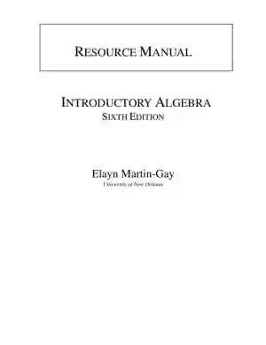 Solution Manual for Introductory Algebra, 6th Edition