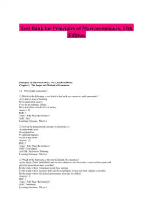 Test Bank for Principles of Macroeconomics, 13th Edition