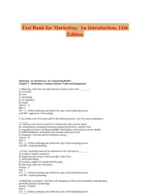 Test Bank for Marketing: An Introduction, 14th Edition