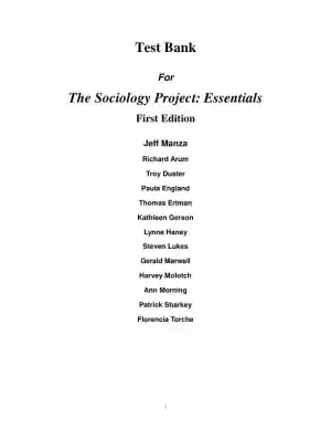 Test Bank for The Sociology Project: Essentials