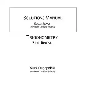 Solution Manual for Trigonometry, 5th Edition