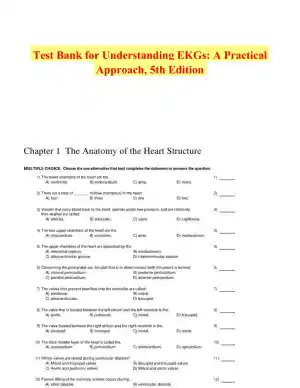 Test Bank for Understanding EKGs: A Practical Approach, 5th Edition