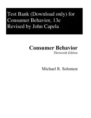 Test Bank for Consumer Behavior, 13th Edition