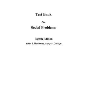 Test Bank for Social Problems, 8th Edition