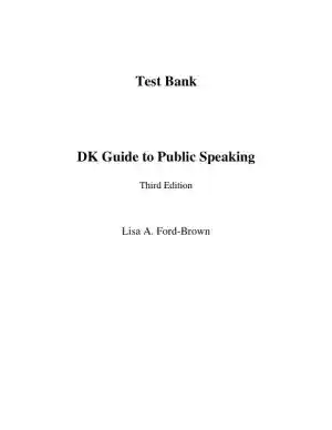 Test Bank for DK Guide to Public Speaking, 3rd Edition