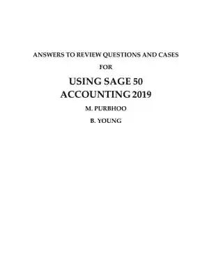 Solution Manual For Using Sage 50 Accounting 2019, 1st Edition