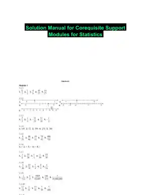 Solution Manual for Corequisite Support Modules for Statistics