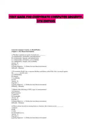 Test Bank for Corporate Computer Security, 5th Edition
