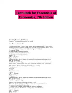 Test Bank for Essentials of Economics, 7th Edition