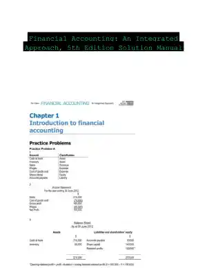 Financial Accounting: An Integrated Approach, 5th Edition Solution Manual