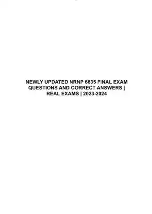 2023-2024 NRNP6635 Psychopathology Final Real Exam With Answers (210 Solved Questions)