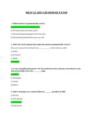 2023 HESI Grammer A2 Exam With Answers (41 Solved Questions)
