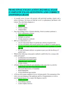 2023 NR602 Clinical Analysis Final Real Exam With Answers (51 Solved Questions)