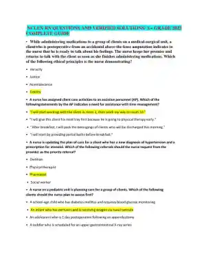 2023 NCLEX RN Medical Surgical Study Guide With Answers (131 Solved Questions)