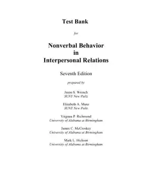 Nonverbal Behavior In Interpersonal Relations, 6th Edition Test Bank
