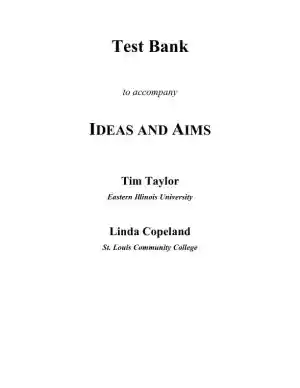 Test Bank for IDEAS and Aims For College Writing, MLA Update, 1st Edition