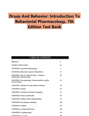 Drugs And Behavior: Introduction To Behaviorial Pharmacology, 7th Edition Test Bank