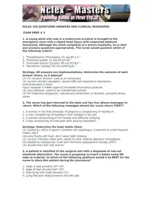 NCLEX Clinical Reasoning and Strategy Exam Preparation 4 With Answers (150 Solved Questions)