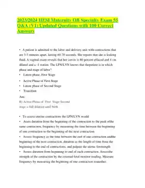 2023-2024 HESI Maternity OB Exit Exam Version 1 With Answers (100 Solved Questions)