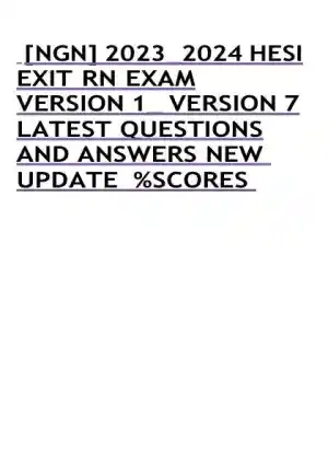 2023-2024 HESI RN Clinical Analysis Exit Exam Version 1 to Version 7 NGN With Answers (67 Solved Questions)
