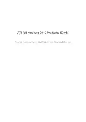 2019 ATI Los Angeles Trade Technical College RN Medical Surgical Proctored Exam With Answers (67 Solved Questions)