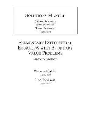 Solution Manual for Elementary Differential Equations with Boundary Value Problems, 2nd Edition