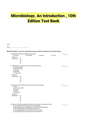 Microbiology, An Introduction , 10th Edition Test Bank