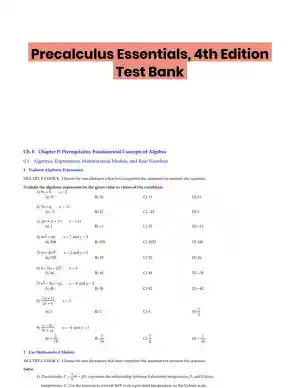 Precalculus Essentials, 4th Edition Test Bank