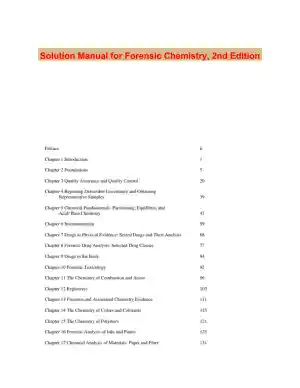 Solution Manual for Forensic Chemistry, 2nd Edition
