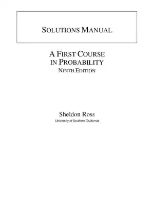 Solution Manual for First Course in Probability, 9th Edition