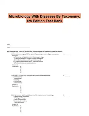 Microbiology With Diseases By Taxonomy, 4th Edition Test Bank