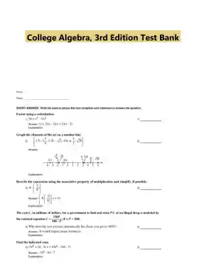 College Algebra, 3rd Edition Test Bank