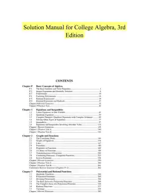 Solution Manual for College Algebra, 3rd Edition
