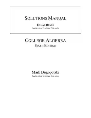 Solution Manual for College Algebra, 6th Edition