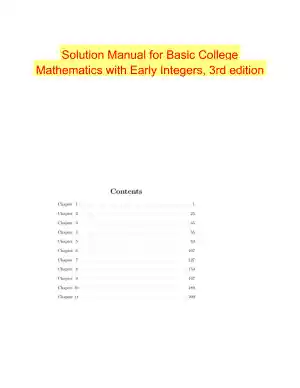 Solution Manual for Basic College Mathematics with Early Integers, 3rd edition