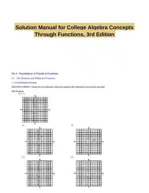 Solution Manual for College Algebra Concepts Through Functions, 3rd Edition