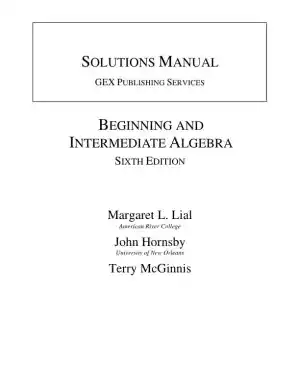 Solution Manual for Beginning and Intermediate Algebra, 6th Edition